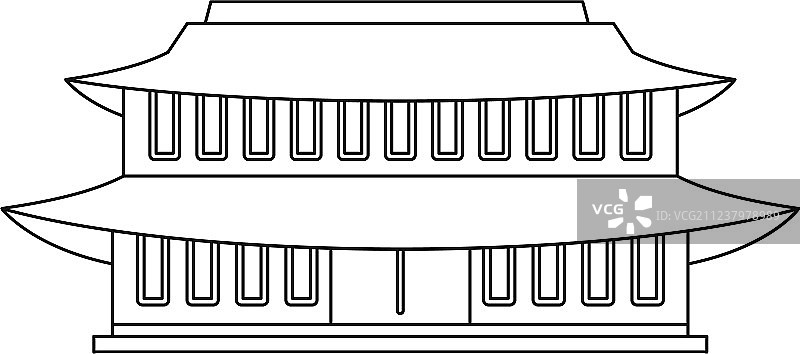 中国寺庙的图标轮廓风格图片素材