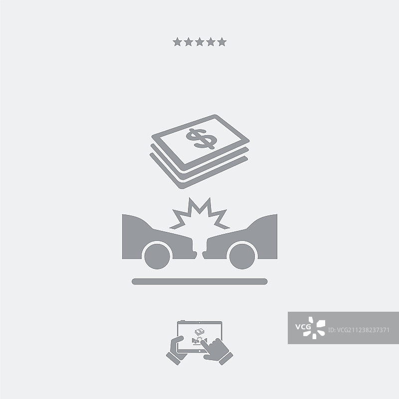 汽车保险支付-美元-网络图标图片素材