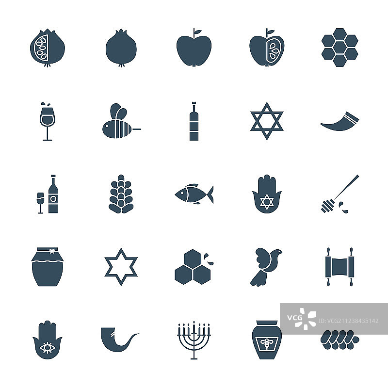 犹太新年，坚实的网络图标图片素材