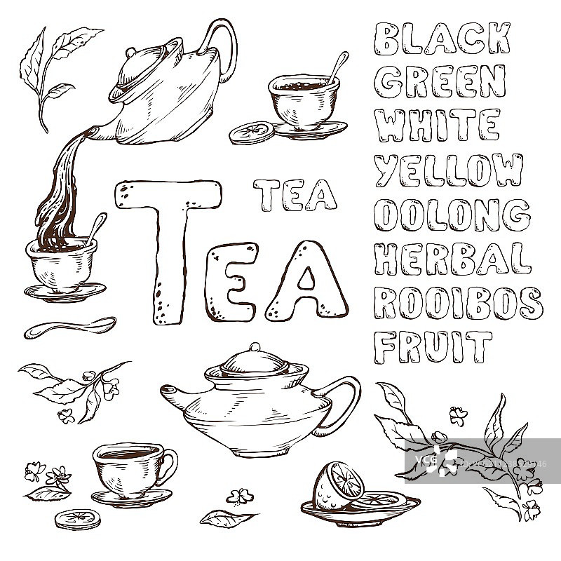 茶道项目草图图片素材