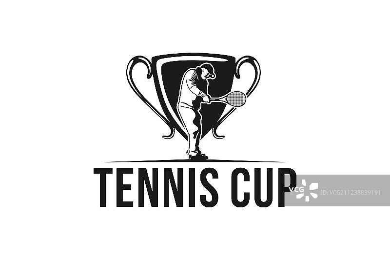网球运动员网球杯的标志图片素材
