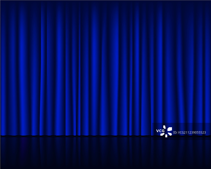 空舞台与深蓝色窗帘无缝图片素材