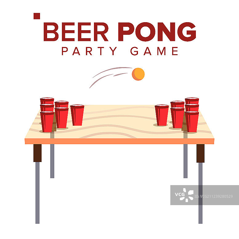 啤酒乒乓游戏，酒精派对游戏，红色图片素材