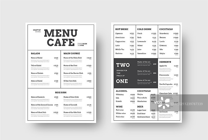 设计菜单供咖啡馆和餐厅使用图片素材
