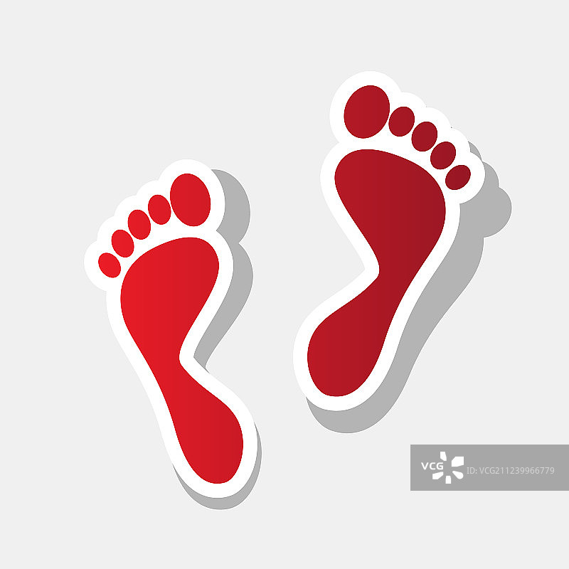 脚印标志新年红色的图标图片素材