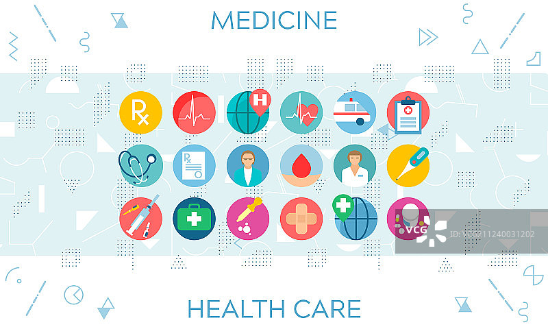 医疗保健网站横幅概念传单图片素材