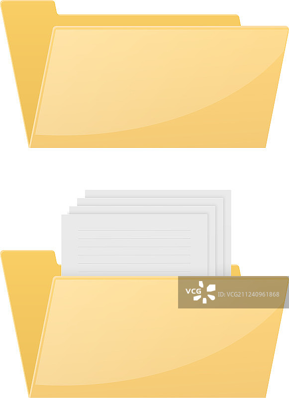 文件夹计算机图标为空和完整文件夹图片素材