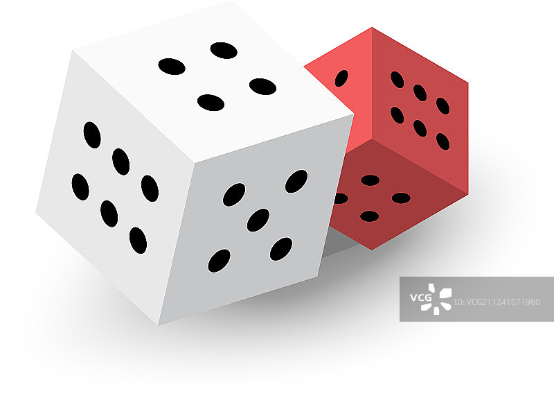 两个骰子立方体图标等距3d风格图片素材