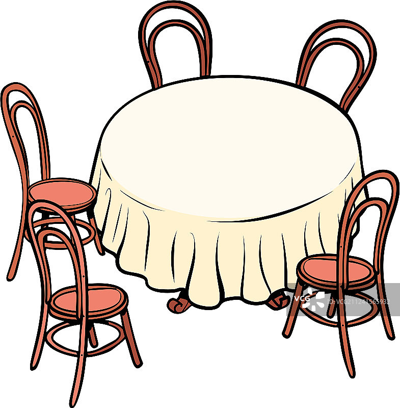 餐桌和椅子围成一圈图片素材