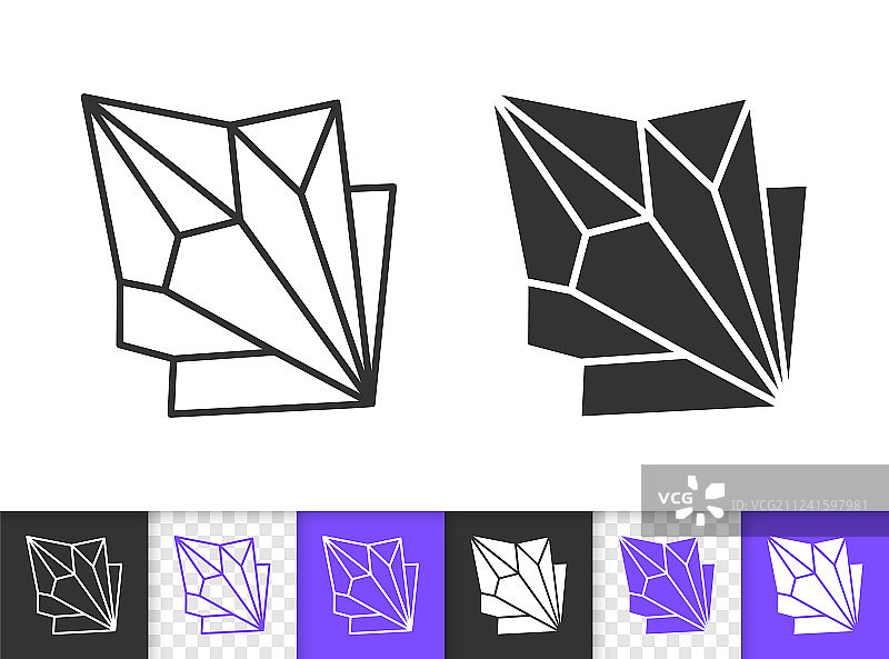 水晶简单的黑线图标图片素材