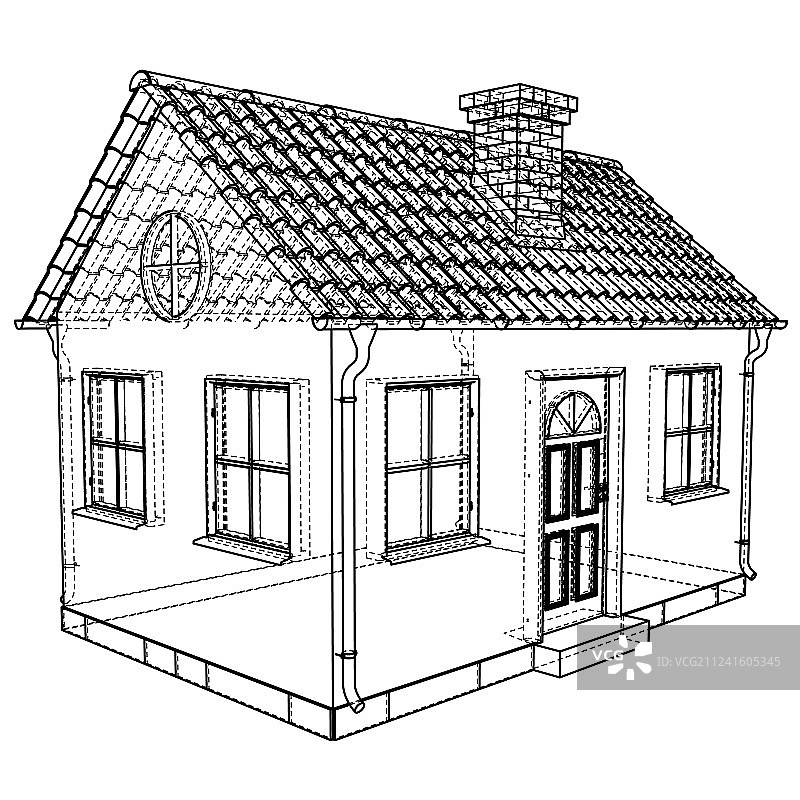 私人住宅3d草图渲染图片素材