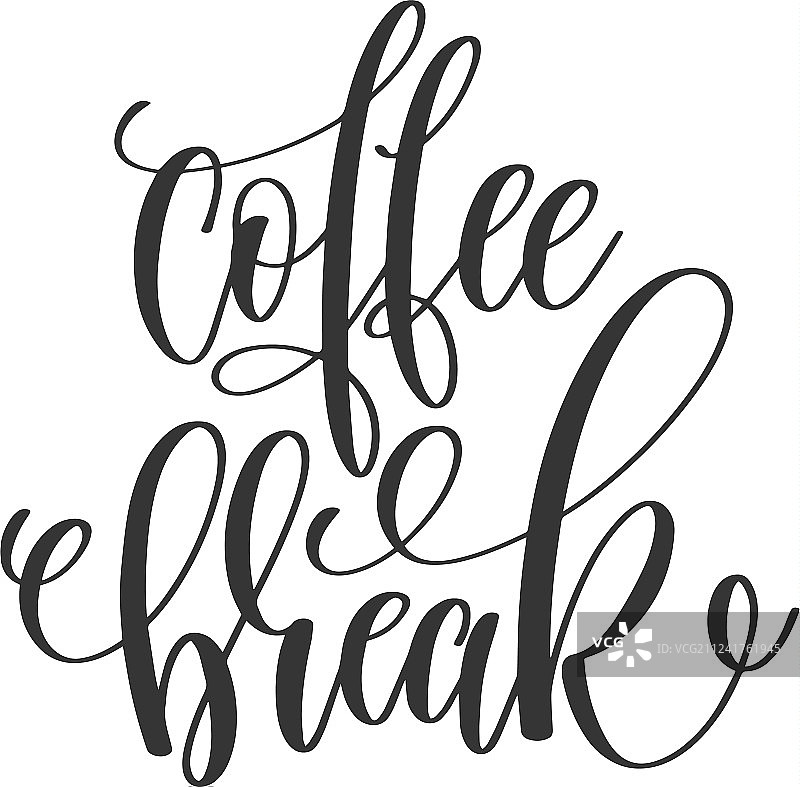 咖啡休息时手印“咖啡”字样图片素材