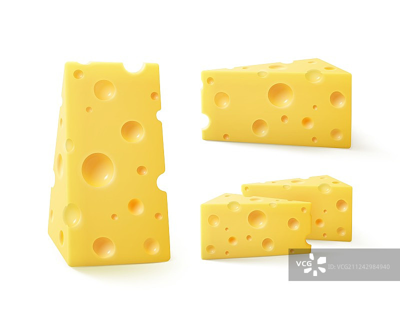 一套三角形块奶酪的背景图片素材