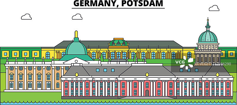 德国波茨坦市天际线建筑图片素材