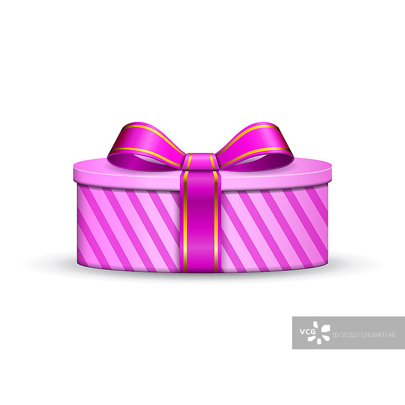 礼盒3d粉色丝带蝴蝶结孤立的白色图片素材