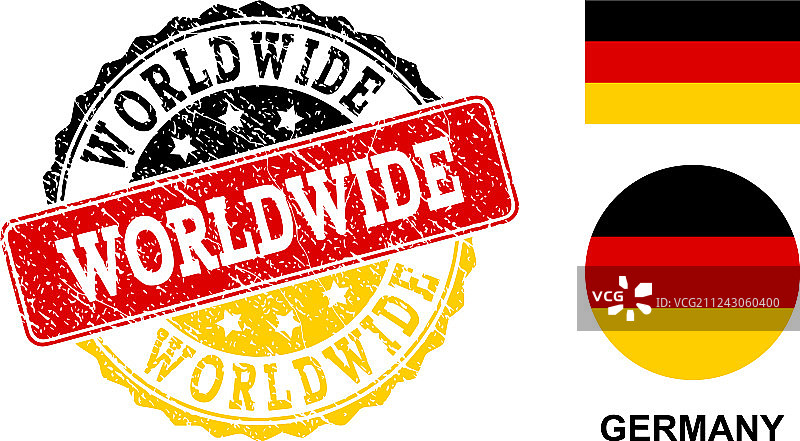 Grunge纹理世界邮票印章与德国图片素材
