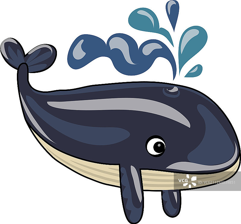 快乐的海洋鲸鱼图标卡通风格图片素材
