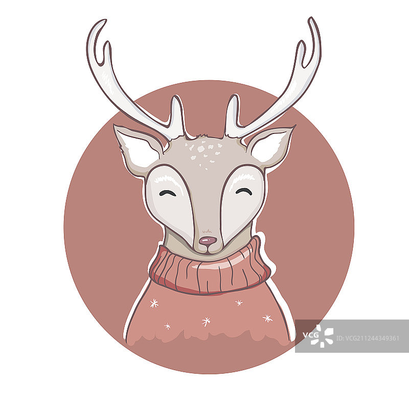 鹿卡通设计可爱的小鹿快乐的动物图片素材