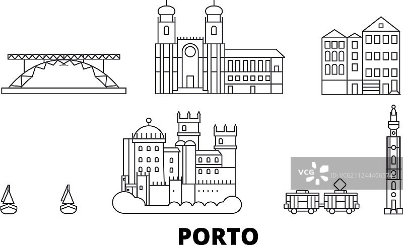 葡萄牙波尔图线旅游天际线设置葡萄牙图片素材