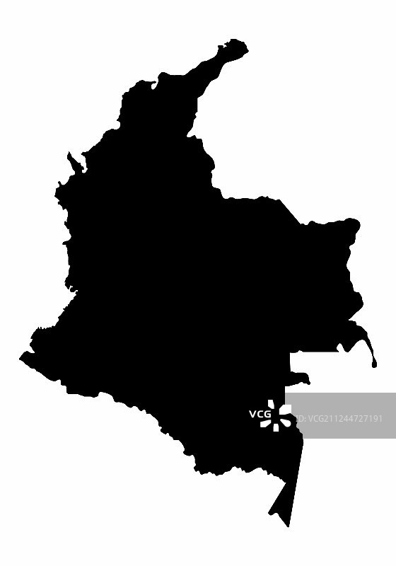 哥伦比亚地图黑色剪影图片素材