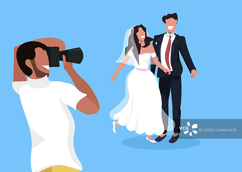 婚礼摄影师拍摄新婚夫妇图片素材