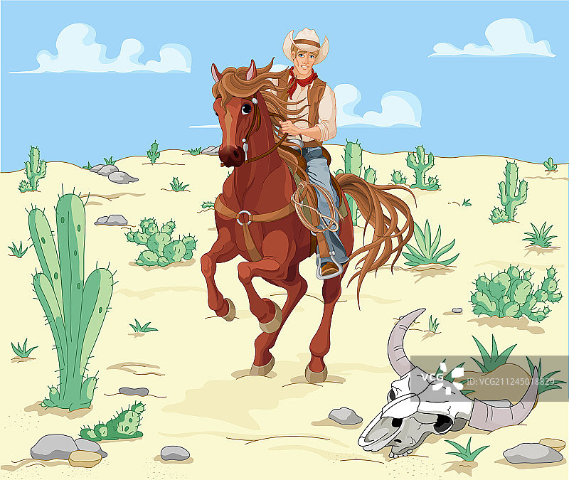 西部牛仔骑马头像图片