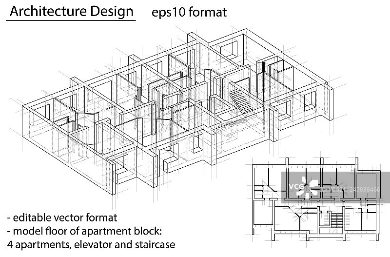 公寓楼模型层图片素材