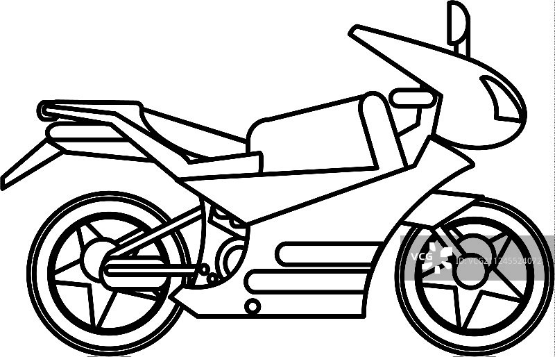 摩托车运输图像轮廓图片素材