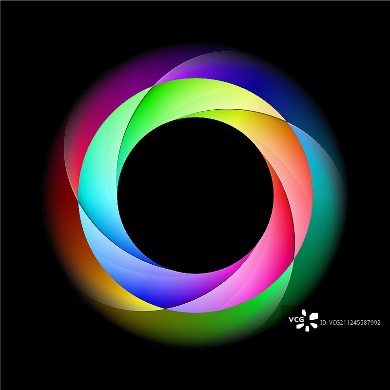 螺旋环在明亮和扩散的颜色上图片素材