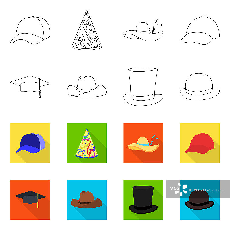 孤立对象的服装和帽子标志图片素材