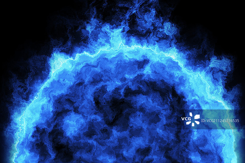 蓝色火焰，三维渲染图片素材