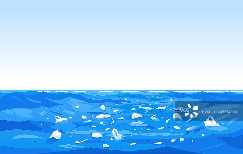 海洋塑料污染概念图片素材