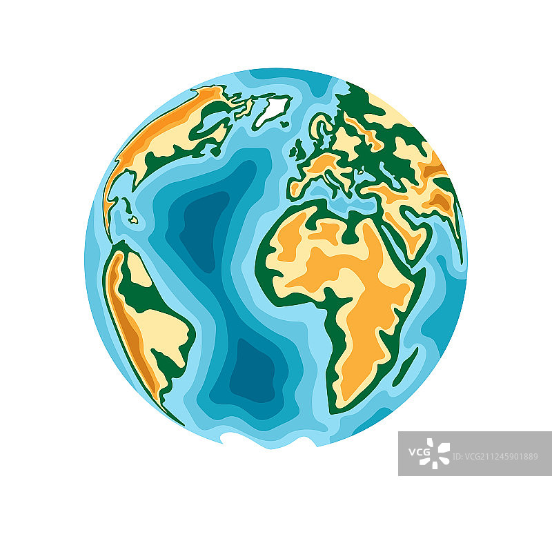 世界行星地球在3d剪纸风格设计图片素材