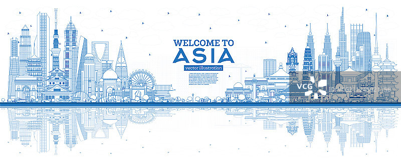 欢迎来到亚洲蓝色天际线图片素材