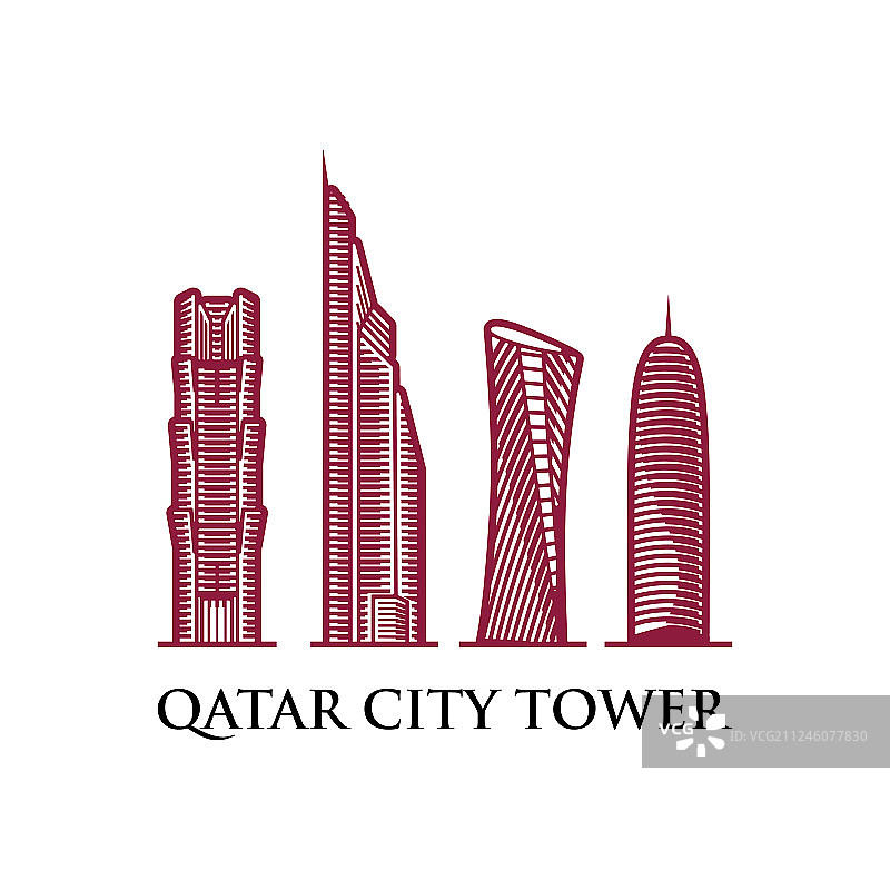 卡塔尔城市塔标志图片素材