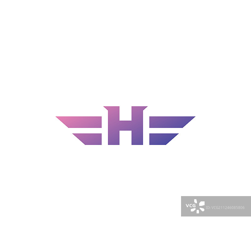 H字母英雄翼标志会徽图片素材