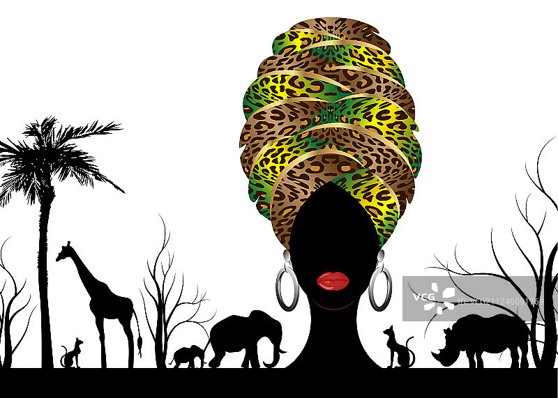 非洲野生动物剪影景观景色图片素材