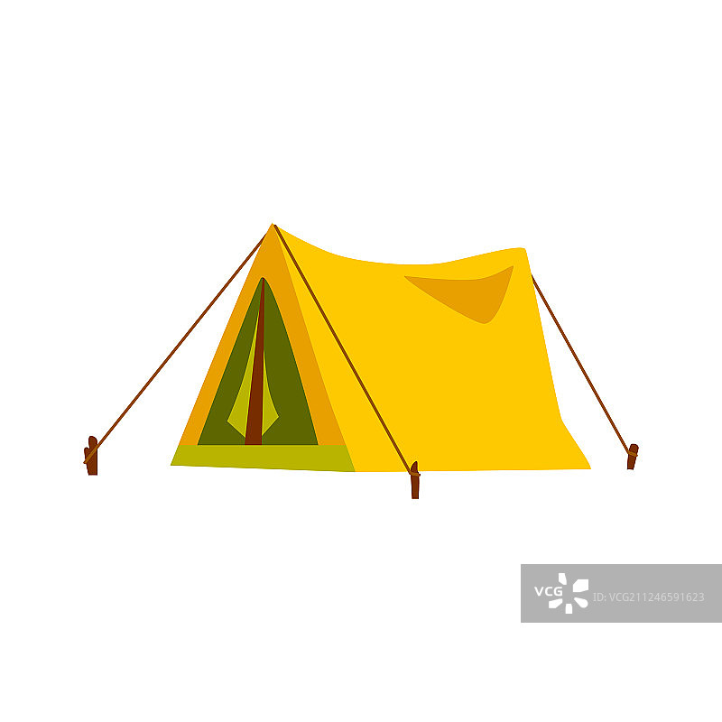 黄色的夏令营探险旅行帐篷图片素材