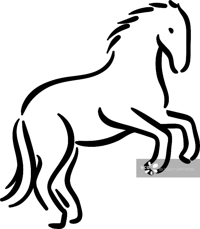马的标志黑白相间图片素材