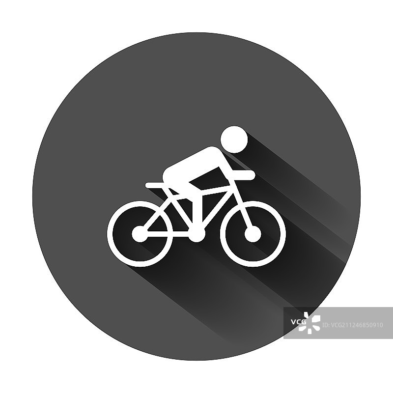 人们在自行车标志上的图标在平式自行车上图片素材