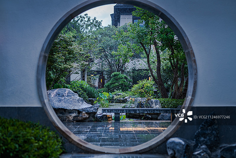 中式园林庭院图片素材