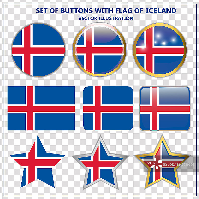 设置与旗帜冰岛按钮图片素材