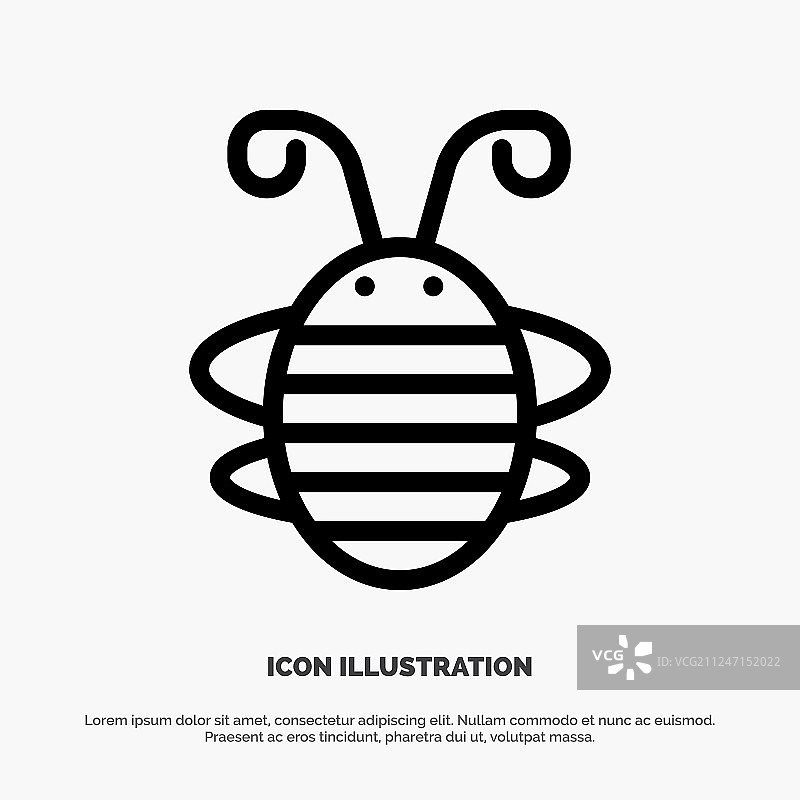 蜂虫甲虫瓢虫瓢虫线图标图片素材