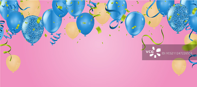 生日气球模板豪华闪亮多彩图片素材