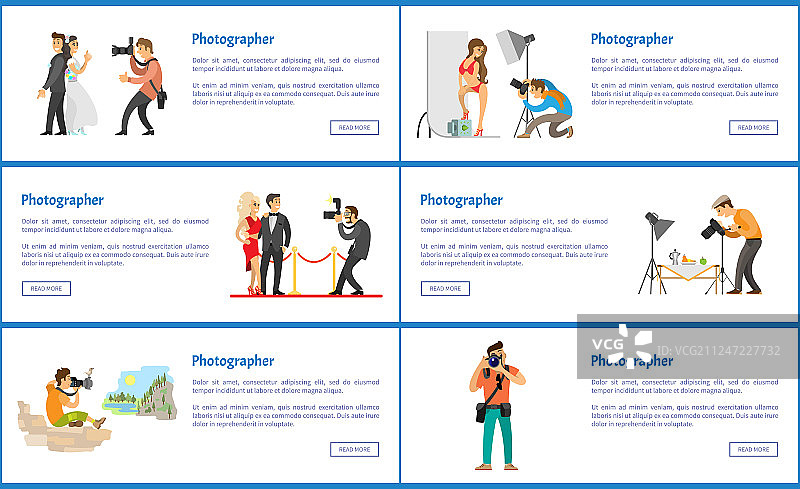 摄影师职业和爱好网站横幅设置图片素材