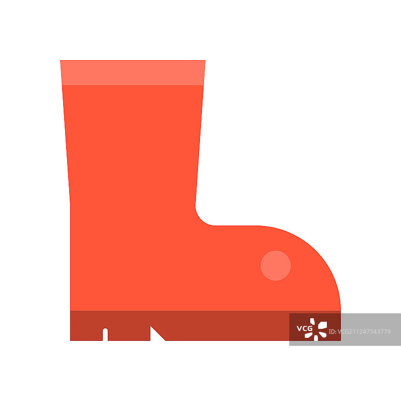 红色橡胶boot扁平图标图片素材