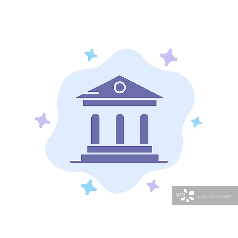 大学银行校园法院蓝色图标上图片素材