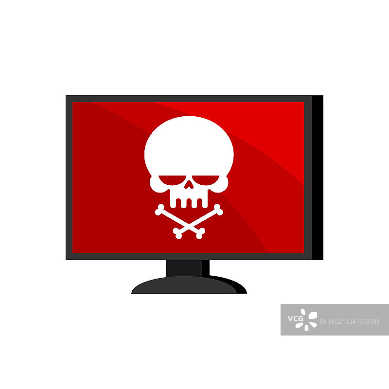计算机头盖骨中的病毒对监控网络攻击图片素材