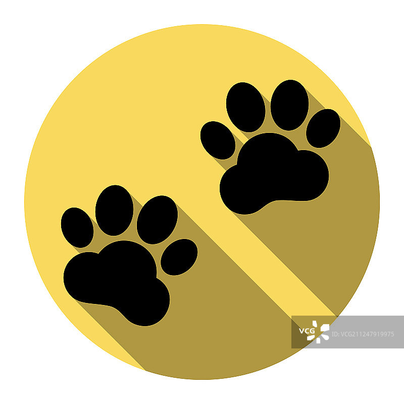 动物轨迹标志用黑色扁圆图标表示图片素材