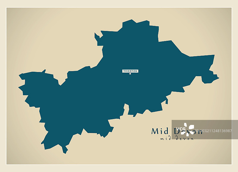 现代地图-英国德文郡中部图片素材